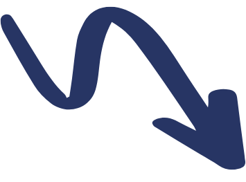 A thick, dark blue squiggly arrow curves downward to the right on a light background.