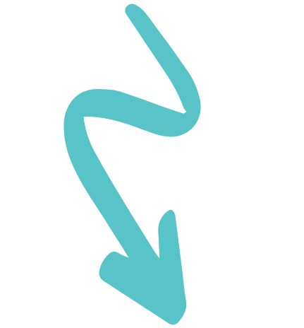 A teal, thick, squiggly arrow points downward and to the right on a light gray background.